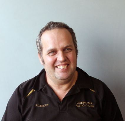 Robert from Cornubia Auto Care in a black Cornubia work shirt